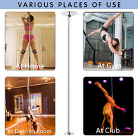 Poteau de pole dance professionnel en acier inoxydable de haute qualité, rotatif et statique, pour équipement de fitness à domicile
