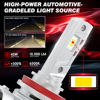 Ampoules de phares LED VF LANSEKO Plug and Play 45W 8000lm, corps compact H4 H7 H11 Hb3 9005 9006 Hb4, ampoules de phares LED pour voiture