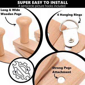 <span class=keywords><strong>Porte</strong></span>-<span class=keywords><strong>manteau</strong></span> mural <span class=keywords><strong>en</strong></span> <span class=keywords><strong>bois</strong></span> pour la maison, 17 crochets (crochets), extensible, à fixer au mur, pour <span class=keywords><strong>manteau</strong></span>, chapeau, écharpe, tasses à café, crochets <span class=keywords><strong>en</strong></span> forme de X - Product Image 4