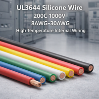 Cable de Silicona UL3644 3F, 200C 1000V, Cable de Alta Temperatura, Flexible, Conductor de Cobre Trenzado, Diámetro 8-30 AWG, ROHS REACH