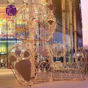 Outdoor Christmas Ip65 Decoration Shopping Mall Commercial 3d Lighted Teddy Bear <b>Light</b> - Product Image 4