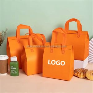 <b>Customize</b> logo Non Woven Aluminum Foil Lined Cooler Bag Food Thermal Insulated Bag for Hot Meal Cake Delivery Take Out Bags - Product Image 1