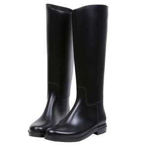 Chaussures <span class=keywords><strong>de</strong></span> cavalier hautes pour femmes, bout rond, bottes <span class=keywords><strong>de</strong></span> cavalier hautes tendance, plateforme épaisse, bottes plates longues, talon bas, bottes <span class=keywords><strong>de</strong></span> <span class=keywords><strong>pluie</strong></span> en PVC - Product Image 5