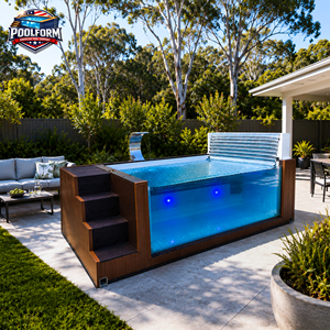 Outdoor Ground Fiberglass Swim Spa Pool-UV Corrosion Resistant Customizable Capacity Ready-to-Use Cold Plunge Recovery Pool - Product Image 1