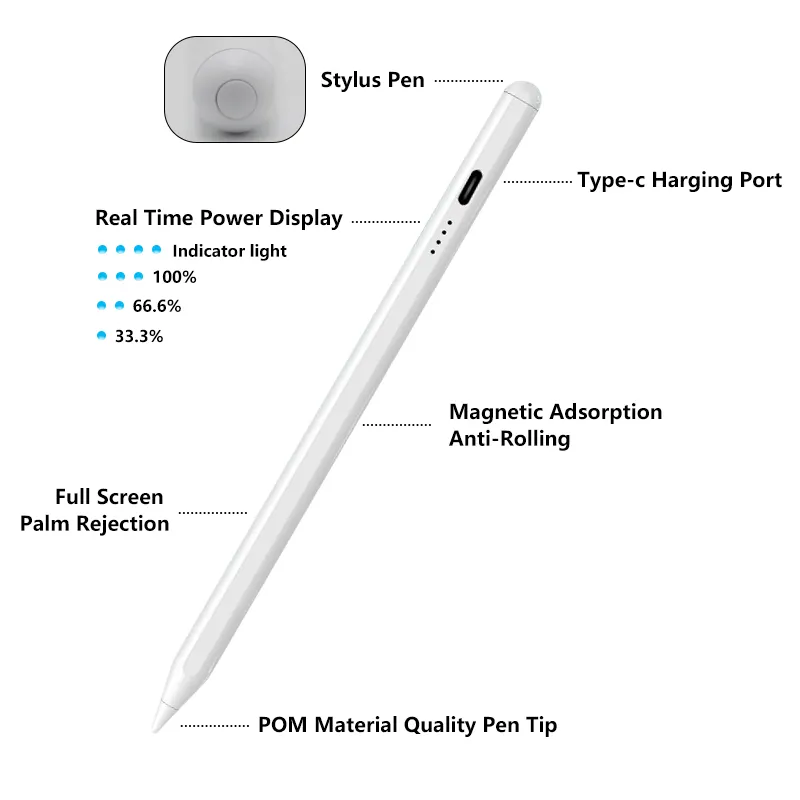 Factory For Apple IPad 2018-2024 Dedicated IOS High Sensitivity Painting Pencil Long Working Time Magnetic Pencil Writing Pen