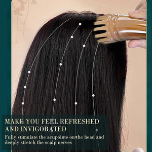 Peine de cuerno de Yak Natural, tabla de masaje de raspado Gua Sha, cara, ojo, cabeza, cuerpo, meridiano, savia, masajeador de acupuntura también - Product Image 5