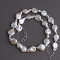 Perles de culture d'eau douce baroques à queue irrégulière, blanches, haute brillance, en vrac, 12-13x20-21mm pour la fabrication de bijoux