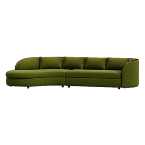 <span class=keywords><strong>Canapé</strong></span> compact nordique deux places avec pieds en bois, design incurvé simple en tissu doux pour villas et appartements. - Product Image 3