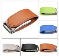 Cadeaux d'affaires haut de gamme, clé USB 2.0 et 3.0 en cuir de haute qualité avec impression de logo personnalisé