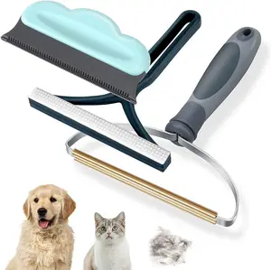 Toptan Pet saç çıkarıcı Pet temizleme fırçası çift taraflı kullanımlık pamuklu fırça Pet saç temizleme fırçası takım