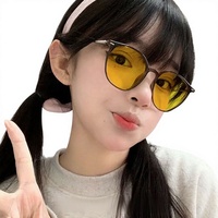Lunettes de conduite anti-éblouissement spécialisées pour la vision nocturne, monture ronde pour femmes, ultra-légères, verres photochromiques, monture en PC, double usage