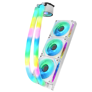 Nuevo y Popular Enfriador de CPU RGB LED de 360 mm, AIO, con Rodamiento Fluido, Disipador de Calor de Cobre y Aluminio, Sincronizable, Silencioso, Iluminación LED RGB Mejorada - Product Image 5