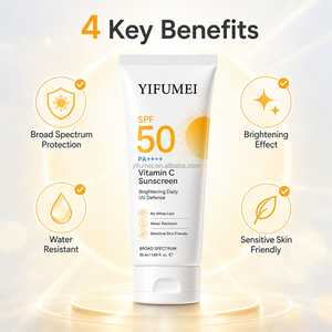 Protector Solar con <span class=keywords><strong>Vitamina</strong></span> C y Glicerina para Piel Sensible, SPF50+ PA+++, Resistente al Agua, No Grasoso, 50 ml, Protección para Exteriores, Viajes, Playa - Product Image 2