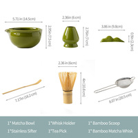 Ensemble Matcha en Céramique en Stock avec Fouet à 100 Dents, Support, Cuillère et Accessoires à Thé, Bol Dégradé de Couleurs 500ml