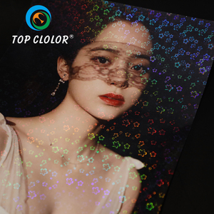 Laser Pentagon Flower Cold Laminating <strong>Film</strong> <strong>Holographic</strong> Overlay Cold Laminating <strong>Film</strong> Handmade Card Decorative Protective <strong>Film</strong> - Product Image 2