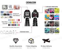 Qualité supérieure personnalisée pour ensemble de survêtement imprimé bouffant Streetwear en nylon respirant petite quantité minimale de commande à capuche 50PCS maquettes OEM gratuites Premium