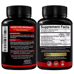 Cápsulas de Raíz de Maca Oem para Aumentar la Energía y la Resistencia Masculina, Suplemento Herbal, Cápsulas de Raíz de Maca Negra con Ashwagandha y Ginseng - Product Image 2