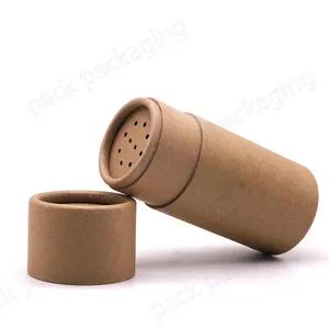 Custom Design Recyclable 2ml 6ml 10ml Salt Food Powder Container With Shaker Top Paper Tube Packaging