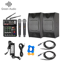 GAB-4525 Profesional 300w Power Amplifier Mixer Mikrofon Nirkabel 4 in 1 Set Kombinasi untuk Pesta Rumah Panggung