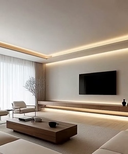 Mobile TV Moderno da Parete <span class=keywords><strong>in</strong></span> Legno con Illuminazione LED e Spazio di Archiviazione per <span class=keywords><strong>Soggiorno</strong></span>, Camera da Letto e Ufficio - Product Image 3