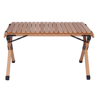 Table de camping pliante portable en bois de hêtre pour pique-nique, mobilier d'extérieur professionnel pour villa chinoise, 80x52x46/56 cm