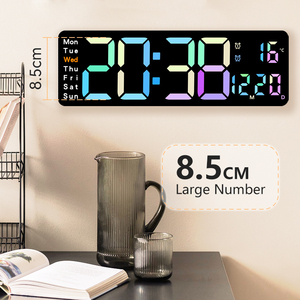 Sang Trọng Lớn Trang Trí Nội Thất Giây Tường Báo Động Hình Chữ Nhật Mới Chữ Số Đồng Hồ Lịch Ngày Đồng Hồ Với Ngày Và Ngày Cho Tường - Product Image 2