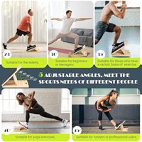 Équipement de thérapie des pieds en bambou incliné naturel réglable et personnalisé pour l'exercice civière de mollet planche inclinée en bois