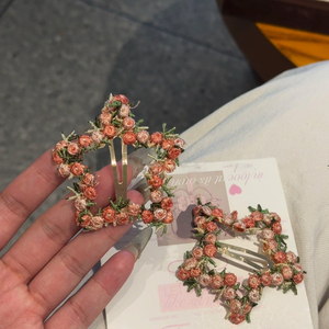 2026 Popular Niche Design <b>Sweet</b> Flower Star Hairpin Cute Exquisite Fashionable Women's Fabric Hairpins Wholesale Headwear - Product Image 3