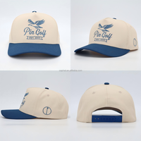 Casquette de baseball OEM personnalisée en coton respirant à 5 panneaux bicolore, avec logo personnalisé, de luxe, réglable, unisexe, pour le golf en extérieur