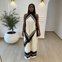 Pantalon droit rayé noir et blanc Europe/Afrique, haut court sans manches - Ensemble deux pièces pour femmes, vêtements pour femmes