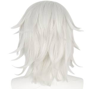 Perruque droite de cosplay Uzui Tengen, marron clair, dentelle blanche et rouge, <span class=keywords><strong>cheveux</strong></span> synthétiques longs avec tresses, costume d'anime pour fête d'Halloween - Product Image 5