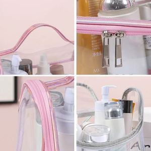 Waterproof <b>Clear</b> Transparent Beauty Trip <b>Toiletry</b> Wash <b>Bag</b> <b>Travel</b> Makeup <b>Bag</b> Organizer <b>Clear</b> PVC Cosmetic <b>Bags</b> - Product Image 3