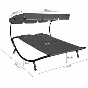 Fauteuil balançoire 2 <span class=keywords><strong>places</strong></span> pour extérieur, <span class=keywords><strong>lit</strong></span> double <span class=keywords><strong>de</strong></span> <span class=keywords><strong>jardin</strong></span> avec 2 roues pour <span class=keywords><strong>jardin</strong></span>, patio, cour. - Product Image 4