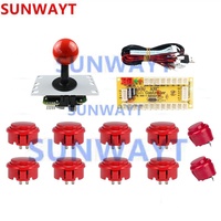 Kit d'arcade bricolage Joystick 5 broches bouton poussoir contrôleur USB carte zéro retard pour Raspberry Pi PC bâton de combat
