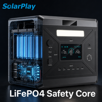 Station d'énergie solaire hors réseau Solarplay 2400W 2160Wh avec panneaux solaires 200W, système de stockage d'énergie domestique, stock UE