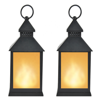 Lanterne LED à effet de flamme vacillante en aluminium pour table ou suspension, lumière d'ambiance de jardin