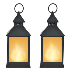 Lanterne LED à effet de flamme vacillante en aluminium pour table ou suspension, lumière d'ambiance de jardin - Product Image 1