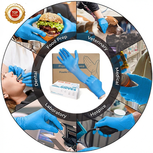 Guanti da visita sintetici in Nitrile e monouso per l'industria della mano di sicurezza senza polvere - Product Image 4