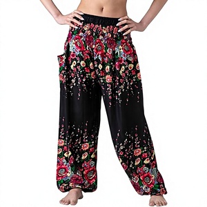 Pantalones Harem de Algodón 100% con Logotipo de Marca Personalizado OEM, Opción Multicolor, Ropa Boho para Yoga con Bolsillos y Puños Acanalados para Mujer - Product Image 6