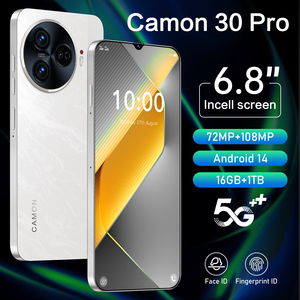Nuevo teléfono inteligente C30 Pro 5G Android 14 Pantalla de 6,8 pulgadas 16GB + 1TB almacenamiento 72MP + 108MP Cámara 6800mAh batería Deca Core <span class=keywords><strong>CPU</strong></span> pantalla HD - Product Image 1