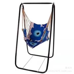 Hanging Chair With Iron Frame 1.6M Tall Modern Design Indoor Outdoor Use <b>Single</b> Seat <b>Swing</b> Chair - Product Image 3
