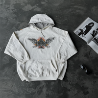 Sweat à capuche Y2K blanc vintage, coupe droite, doublé, avec fermeture éclair, imprimé flamme et motif pique, style motard streetwear, pour l'hiver