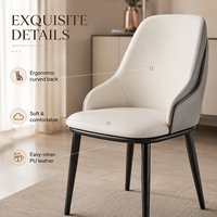 Chaise de salle à manger moderne bicolore, confort enveloppant, pieds en métal, pour restaurant, hôtel, design ergonomique de luxe