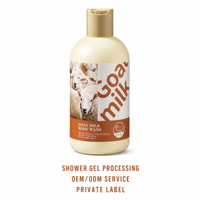 Gel Douche Moussant au Lait de Chèvre Personnalisable Parfum Coco Blanchissant Nourrissant Hydratant Herbal pour Adultes