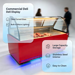 Réfrigérateur de présentation commercial pour charcuterie, conception mobile pour supermarchés et magasins d'aliments cuisinés - Product Image 3