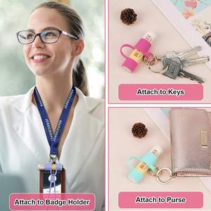 New Arrival Makeup Accessories Custom Logo Portable Silicone Chapstick Holder Keychain Sleeve Silicone Lip Balm Holder - Product Image 3