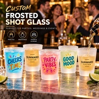 Entrepôt aux États-Unis vente en gros 1.5oz verre à liqueur de sublimation whisky verre à vin tasse blanc avec sublimation givré verres à liqueur vierges