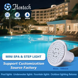 Projecteurs <span class=keywords><strong>LED</strong></span> pour <span class=keywords><strong>piscine</strong></span> Hentech IP68 sans niche, télécommandés, 1,5 pouce - Product Image 1
