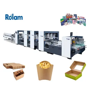 Rolam PC Series Straight Line Packaging Folder Gluer Corrugated E,F,B,C,EB Thick Corrugated Folding Gluing Machine