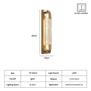 Appliques murales LED d'intérieur en verre à bulles carrées pour la maison, l'hôtel, la chambre à coucher, lampe de chevet, lampes murales en cristal contemporaines de luxe - Product Image 4